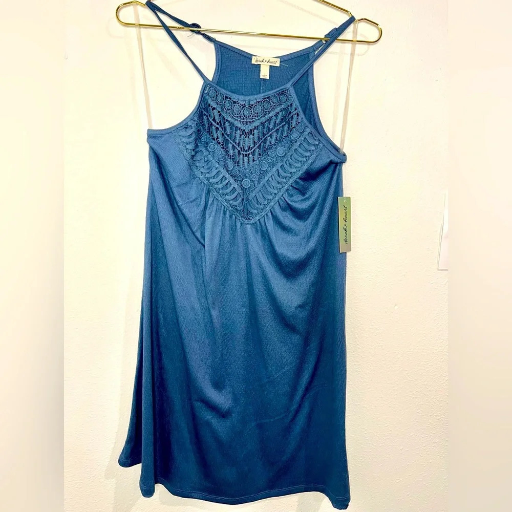 🆕 Derek Heart Blue Stitched Top Racerback Dress